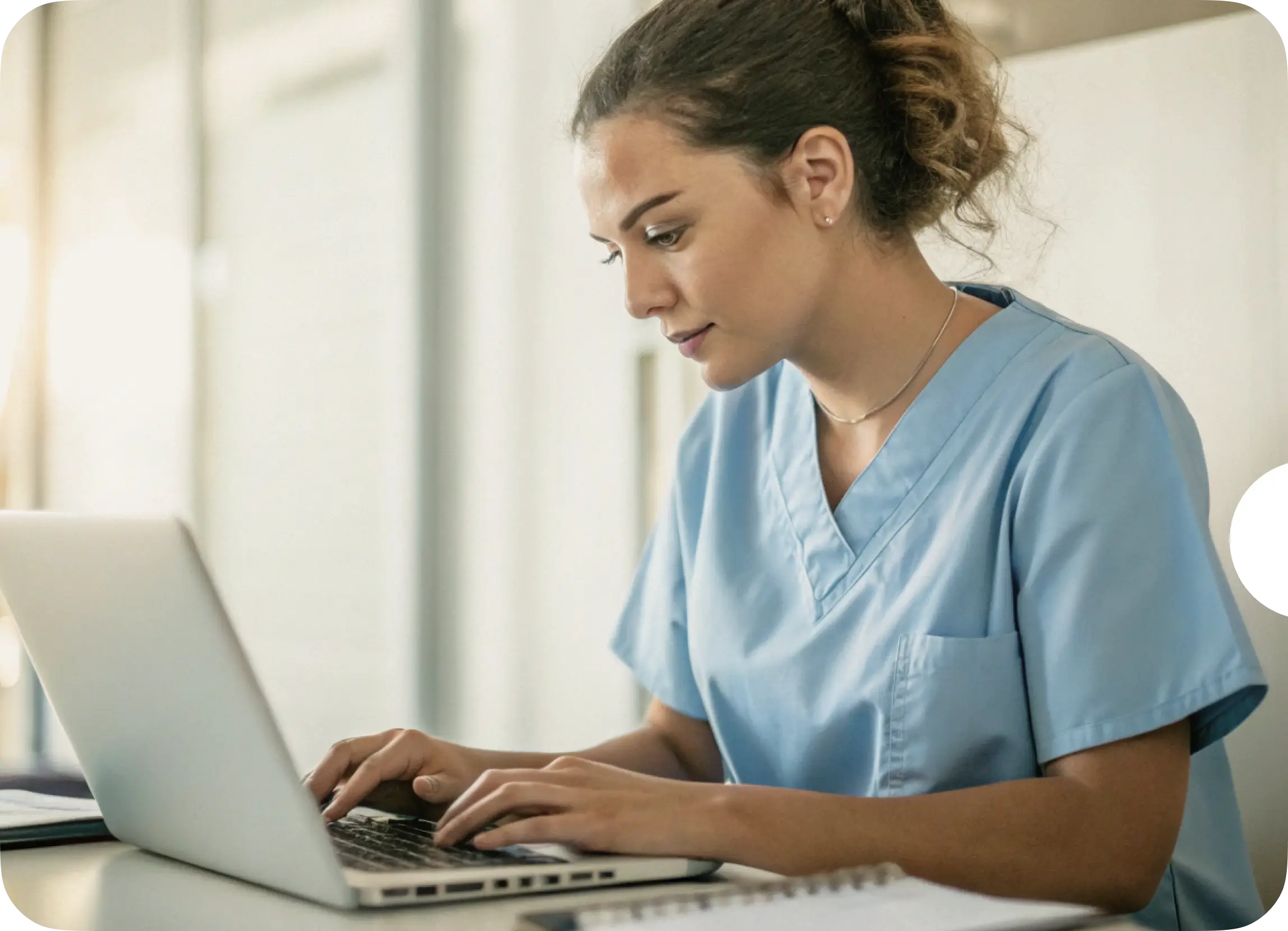Home health nurse on a patient call